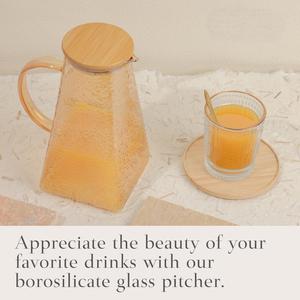 <span class=keywords><strong>Carafe</strong></span> à eau en verre borosilicate résistant à la chaleur de 1,8 L, écologique, <span class=keywords><strong>avec</strong></span> couvercle en liège, couleur ambre - Product Image 4