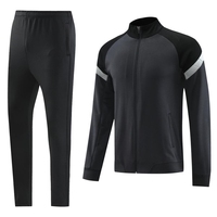 Veste d'entraînement de football à manches longues personnalisée, coupe-vent, respirante, imprimée, noire, avec cordon de serrage, veste de survêtement d'hiver