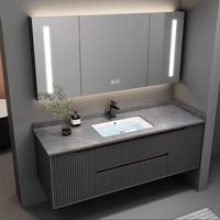 2025 OEM Ensemble Complet de Meubles de Salle de Bain Juerte Moderne Comprenant Table, Armoire, Panneau, Lavabo et Robinet pour Salle de Bain