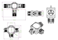 Conector de alimentación impermeable IP68 de 2 P, 3 pines, tipo T, conector rápido sin tornillos de 3 vías para cámara de seguridad, cableado de jardín, paneles solares
