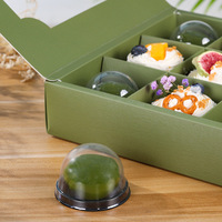 Boîte cadeau carrée verte personnalisée 9 pièces Boîte de pâtisserie pour dessert Boîte à macarons imprimée personnalisée avec ruban et fenêtre