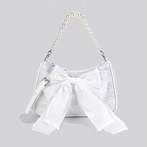 Popular Texture Bags Women's <b>Small</b> Fresh Bow <b>Handbag</b> New Single Shoulder Crossbody Banque Party Date Bags - Product Image 5