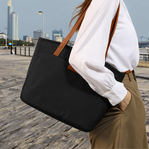 New Popular Fashion Large Capacity <strong>Laptop</strong> <strong>Tote</strong> Bag Waterproof Nylon Lining Decoration Shoulder Bag for <strong>Women</strong> Zipper Closure All - Product Image 4