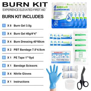 MOQ rendah disesuaikan pemasok yang disetujui peralatan bakar dasar dengan perban luka berperekat termasuk <span class=keywords><strong>Gel</strong></span> bakar - Product Image 4