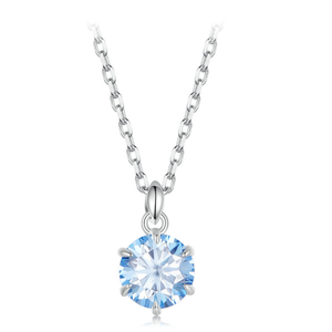 S925 Sterling Silver Platinum Plated Blue Moissanite Geometric <strong>Necklace</strong>-Adjustable Luxury <strong>Boho</strong> Chic Women's Jewelry Engagement - Product Image 1
