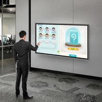 Tableau blanc interactif capacitif HUILAN OEM pour l'éducation scolaire, écran plat LED Android 65 pouces, résolution 4K, garantie 1 an