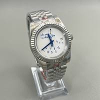 Montre automatique mécanique en acier inoxydable bicolore or rose et argent, cadran feuille de palmier avec diamants, étanche 50M, lunette cannelée, bracelet Jubilee
