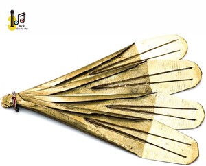 Harpe traditionnelle chinoise Kou Xiang, instrument de musique jouet, harpe à bouche facile à jouer, 4 sons en laiton et bois, percussion, musique du monde - Product Image 2