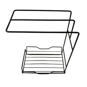 Dishcloth Rack Kitchen Sink Storage Wall Mounted Organizer Shelf 2 Bars Rectangle Design No Installation Required - Product Image 5