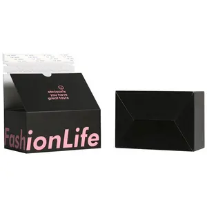 공장 맞춤형 인쇄 지퍼 찢어짐 스트립 골판지 포장 우편 상자 블랙 배송 상자