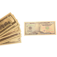 Billet de Banque Artisanat Plaqué Or Monnaie Personnalisée Dollar Américain Euro Feuille d'Or Pure avec Impression Couleur pour Collection