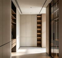 Meuble de dressing modulaire sur mesure en MDF moderne, gain de place, haut de gamme, armoire de rangement en forme de L