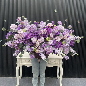 Composition florale artificielle <span class=keywords><strong>de</strong></span> style conte <span class=keywords><strong>de</strong></span> fées, couleur violette, chemin <span class=keywords><strong>de</strong></span> table long, chemin <span class=keywords><strong>de</strong></span> table en cascade pour table <span class=keywords><strong>de</strong></span> mariage - Product Image 5