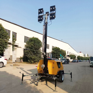 Remorque d'éclairage mobile, tour d'éclairage LED extensible de 9 m avec rotation à 360 degrés pour utilisation en cas d'urgence - Product Image 4
