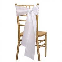 Ruban de satin pour mariage transfrontalier, fleur pour dossier de chaise de banquet, housse de chaise élastique, sangle nœud papillon, teint uni 17*275CM