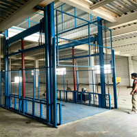 Plateforme élévatrice verticale hydraulique multifonctionnelle pour rails de guidage, élévateur de marchandises stationnaire pour l'exploitation des usines logistiques