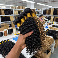 Extensions de cheveux humains brésiliens Remy, double trame machine, bouclés afro crépus, ondulations Water Wave, Body Wave, Fumi Yaki Weave