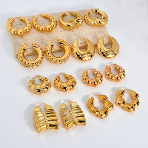 Boucles d'oreilles pendantes en forme de cœur volumineuses, plaquées or 18 carats, classiques, vente en gros de mode, pour femmes - Product Image 2