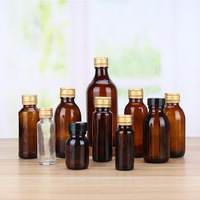 20ml 1oz 50ml 3.3oz vente en gros vide liquide Oral ambre bouteille verre sirop miel verre conteneur bocaux avec bouchons inviolables