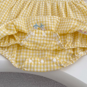 Nuevo Pelele de Algodón para Bebé Niña Verano 2026, con Estampado a Cuadros Fresco, Lindo y Bordado, con Botones Ocultos, Mono Enterizo para Gatear - Product Image 6