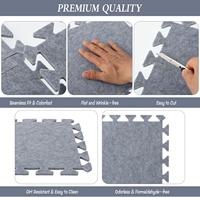 Lot de 24 dalles de moquette emboîtables, feutre insonorisant haute densité, tapis de sol en puzzle pour la protection des sols en bois dur et la réduction du bruit