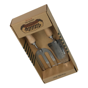 定制 OEM <span class=keywords><strong>2</strong></span> 件套不锈钢小叉铲园艺工具套装迷你灰木柄园艺工具套装 - Product Image 4