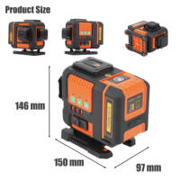 Niveau laser robuste avec kit trépied - Adaptateur 1/4'', cadre magnétique, support mural pour chantiers de construction