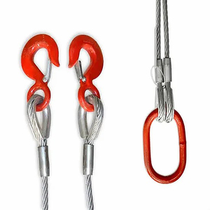 Sangle de levage robuste en câble d'acier 6x36 6x19 pour grue, sangle de levage à <span class=keywords><strong>4</strong></span> <span class=keywords><strong>brins</strong></span> avec crochets pour levage et remorquage - Product Image 3