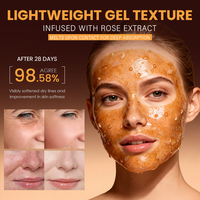 Masque facial en gel de soin à la rose aux herbes, personnalisé OEM, en gros, avec acide hyaluronique pour peaux grasses/tous types de peaux, nourrissant et raffermissant