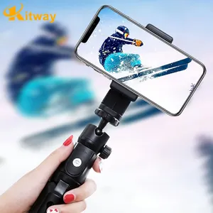 Kitway Smartphone Selfie Stok Verticale Selfie Stick Opvouwbare Statief Draagbare Aluminium Lichtgewicht Antislip Statief