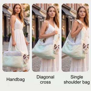 Bolso Cruzado de Verano para Mascotas, Gatos y Perros Pequeños, Cuadrado, Moderno, Estilo Instagram, Simple, Transpirable, Portátil, Color Sólido, Capacidad 4kg/8kg - Product Image 4