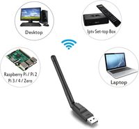 Adaptateur WiFi USB 150 Mbps avec puce RT7601 pour Raspberry Pi 2/3/4/Zero, ordinateur de bureau/ordinateur portable Windows/MAC/Linux, décodeur - Externe