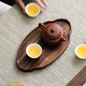 Bandeja de Té China Minimalista Apilable de Madera Maciza Resistente para Exteriores y Mesa Pequeña con Soporte para <span class=keywords><strong>Tetera</strong></span>, Tapete para Aperitivos y <span class=keywords><strong>Plato</strong></span> para Fiestas - Product Image 3