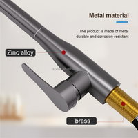 Nouvelle Arrivée Robinet Mélangeur Facile à Installer avec Douchette Extensible en Acier Inoxydable 201 pour Évier de Salle de Bain et Cuisine