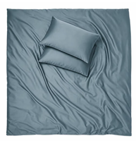 Ensemble de housse de couette de luxe en lyocell d'eucalyptus 100% tissé satiné, ensemble de literie rafraîchissant