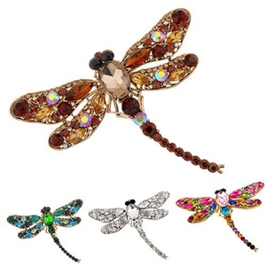 Broche de Lujo con Pedrería Colorida para Mujer, Diseño de Libélula, Joyería para Vestidos y Abrigos - Product Image 1
