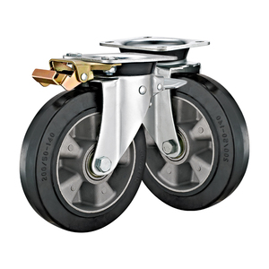 6 "8" industrielle Outdoor-Mülleimer Rollen Mülleimer Gummi rad Rolle Hochleistungs-Mülleimer Räder Voll gummi rad - Product Image 5