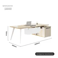 Escritorio de oficina ejecutivo modular simple y moderno con combinación de gabinete de cajón de archivo de pino de madera