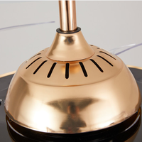 Ventilateur de plafond intelligent LED tricolore moderne en fer avec moteur DC, variateur d'intensité et télécommande pour chambre à coucher, style européen et américain