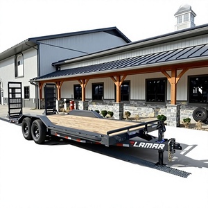 Nouvelle remorque porte-équipement 102x20, 14000 lbs, à double essieu, avec garde-boue surélevé, en acier, pour transport de voitures, avec rampes de 24 pouces - Product Image 1