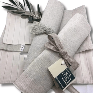 Tovaglietta in cotone NAT rettangolare a righe, tessuta, ecologica, per uso domestico, spessore medio, lavabile in lavatrice - Product Image 1