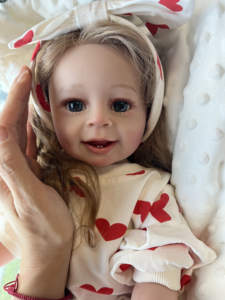 Fábrica 3D pintura piel cuerpo completo muñeca de silicona barato niño realista Rubio <span class=keywords><strong>Pelo</strong></span> Rizado dulce <span class=keywords><strong>Reborn</strong></span> Baby Girl - Product Image 4