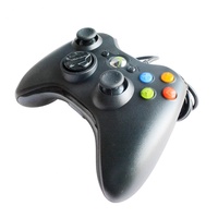 Joystick con Cable USB en Oferta, Gamepad con Motor de Vibración y Botón Turbo, Material ABS, Negro/Blanco, para PC con Windows 360