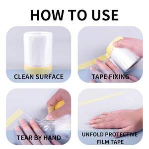 Film de masquage automobile pré-adhésif, largeur 0,55m-1,4m, sans résidus pour un masquage rapide - Product Image 1