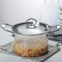 Marmite de cuisson classique en verre borosilicate transparent, écologique et alimentaire, pour la maison, idéale pour le shabu-shabu, les bouillies et les soupes au gaz