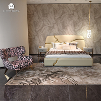 Ensemble de meubles de chambre à coucher de luxe, design italien, lit king size avec rangement