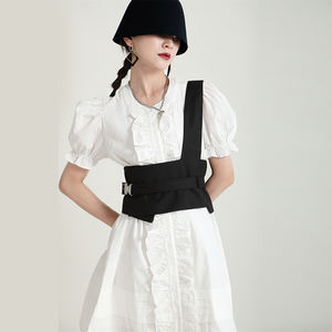 Vestido de verano de manga abombada, falda holgada, <span class=keywords><strong>hongo</strong></span>, longitud media, 2023 - Product Image 5