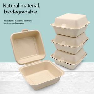 Caja para Hamburguesas de Pulpa de Bambú Biodegradable y Compostable de Alta Calidad, Personalizable, Conveniente e Higiénica - Product Image 2