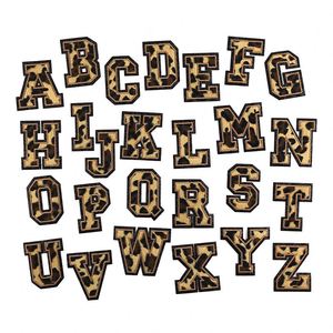 NPC315 New Iron on 8cm Black Glitter Edge Leopard Print Furry Fabric Letter Patch for Clothes Bag Decoration - Product Image 1