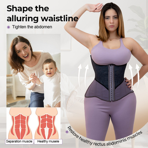 Corsé <span class=keywords><strong>de</strong></span> cintura transpirable <span class=keywords><strong>de</strong></span> látex estilo colombiano, el más vendido, con malla empalmada, logotipo y hebilla ajustable para control <span class=keywords><strong>de</strong></span> abdomen - Product Image 1